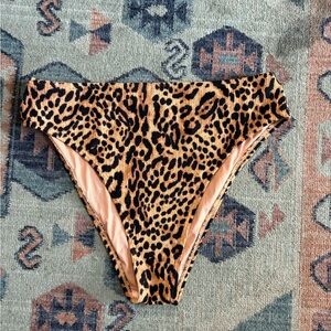 Billabong Leopard Print Swim Bottoms - Black and Tan